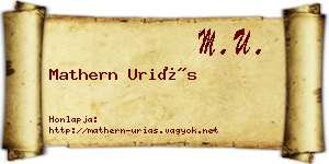 Mathern Uriás névjegykártya